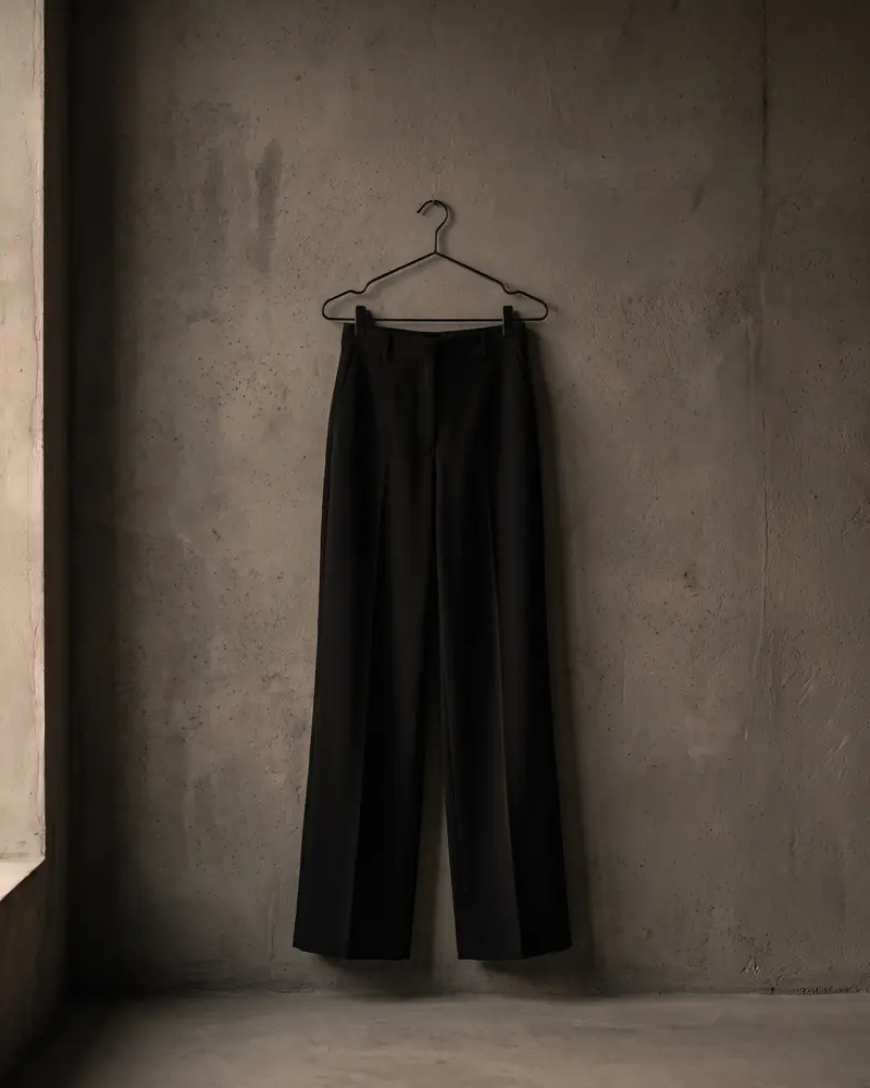 high-waisted wide-leg trousers, a generated still life